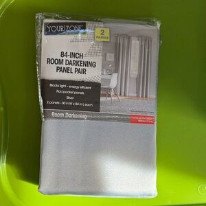 NWT Your Zone Silver Room Darkening Panel Pair - 84 Inch